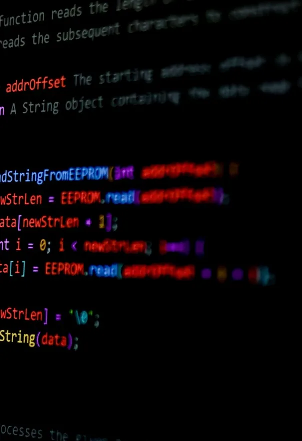C++ source code on a screen during firmware development.